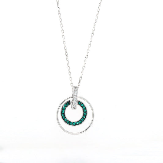Dual Circle Linked Pendant With Chain