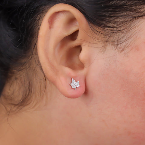 92.5 Sterling Silver Leaf Earrings For Women