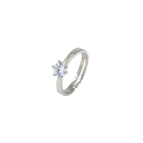 Silver Prong Set Ring