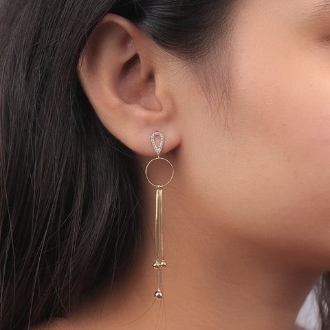 Gold Plated Hanging Party Wear Earrings