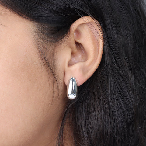 925 Sterling Silver Chunky Huggie Hoop Earrings