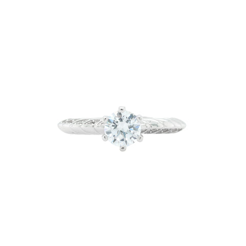 Sterling Silver Round Solitaire Diamond Ring for Women