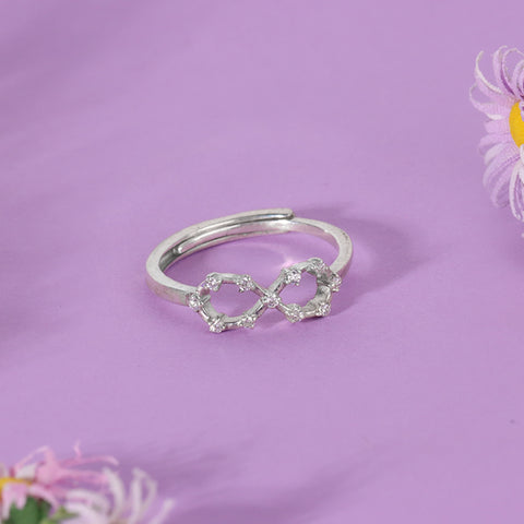 Silver Infinity Design Rings For Ladies