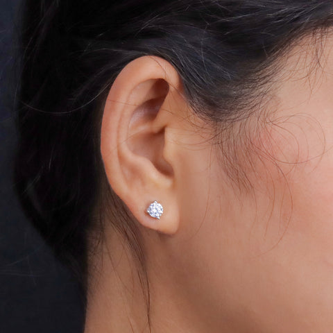 925 Sterling Silver Solitaire CZ Necklace & Earrings Set