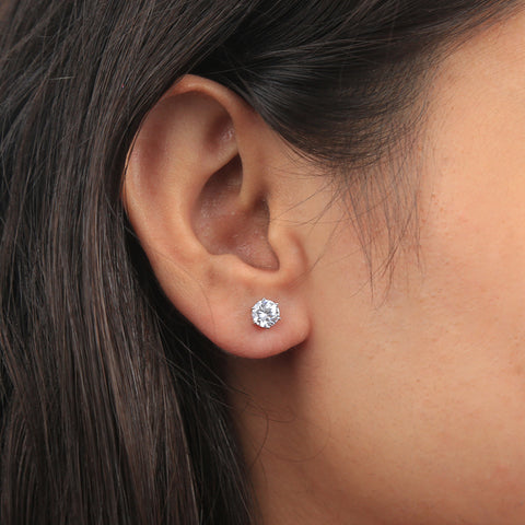 Silver High Stud  Earrings