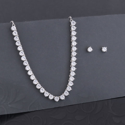 925 Sterling Silver Solitaire Necklace & Earrings Set