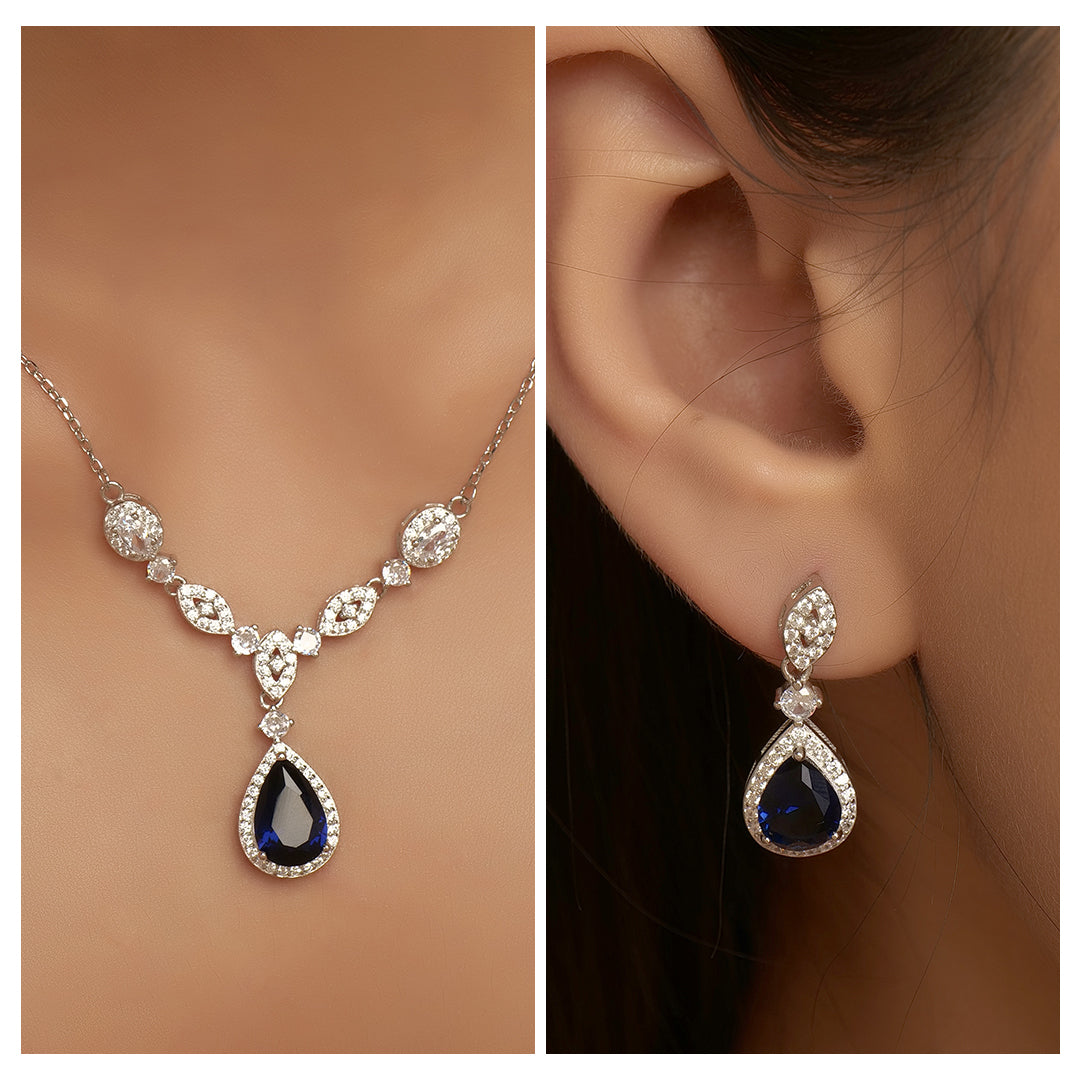 Blue Sapphire Diamond Necklace
