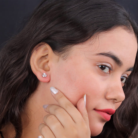 Elegant 925 Silver CZ Stud Earrings for Women
