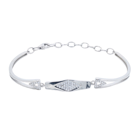 925 Silver  Rhombus Shape Adjustable Bracelet