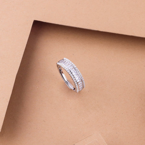 CZ-Studded Band Finger Ring