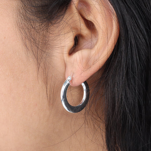 925 Sterling Silver Classic Hoop Earrings