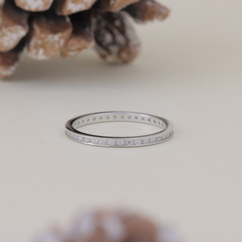 925 Sterling Silver Diamond Band Ring for Women