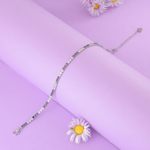 925 Sterling Silver  Blue Sapphire Sparkle Tennis Bracelet For Women