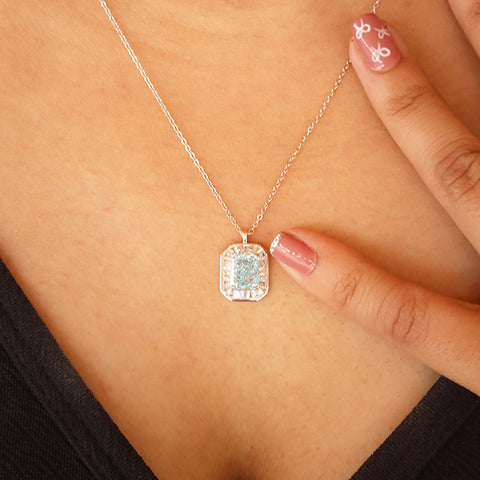 Blue Solitaire  Princess Nackless For Women