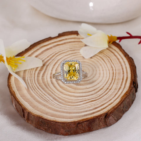 Yellow Sapphire 925 Silver Ring