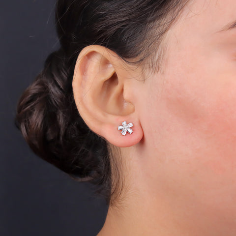 925 Sterling Silver Flower Stud Earrings for Women