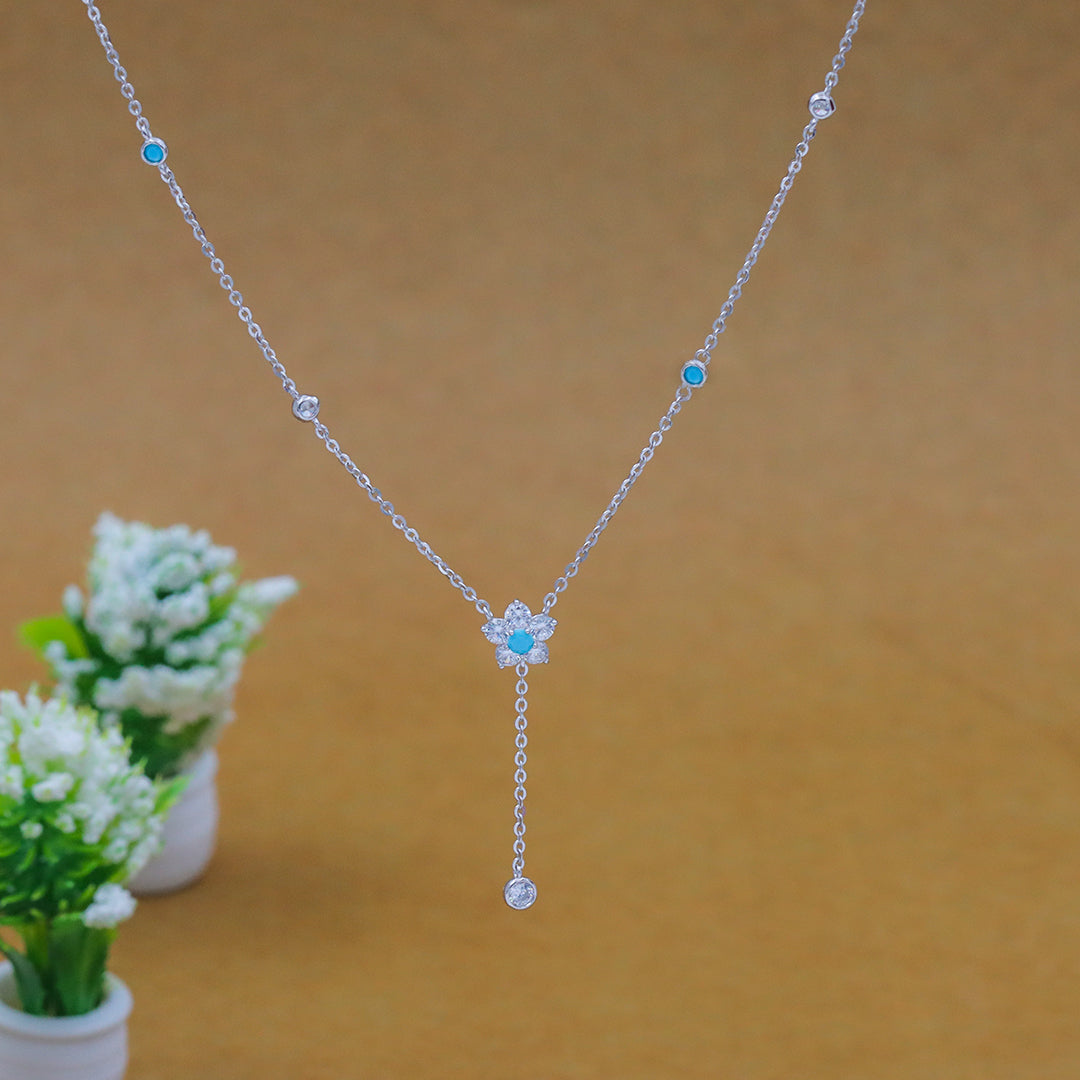 925 Silver Floweret Pendant  Chain