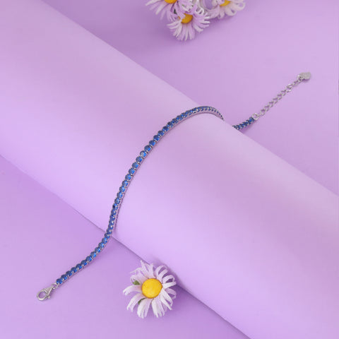 925 Sterling Silver  Sparkle Tennis Bracelet For Women