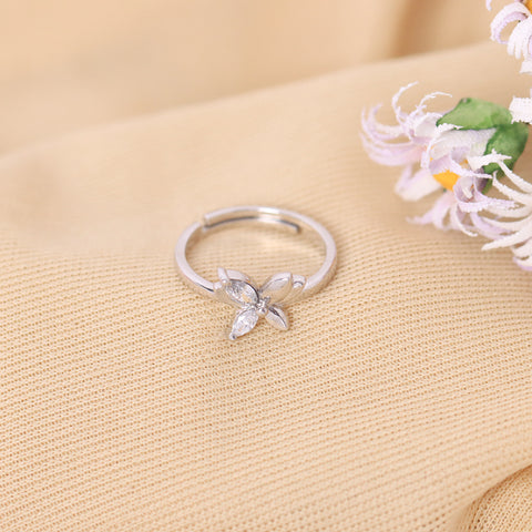 Silver Butterfly Ring With Adjustable Size