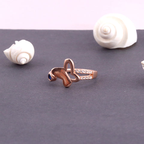 Rose Gold Butterfly  Ring Design With Adjustable Size