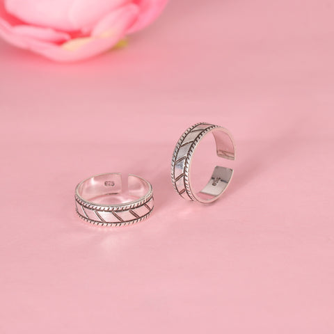 925 Sterling Silver  Toe Ring – Adjustable Oxidized Silver Jewelry