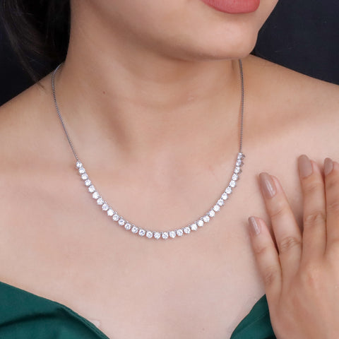 925 Sterling Silver Solitaire Necklace & Earrings Set