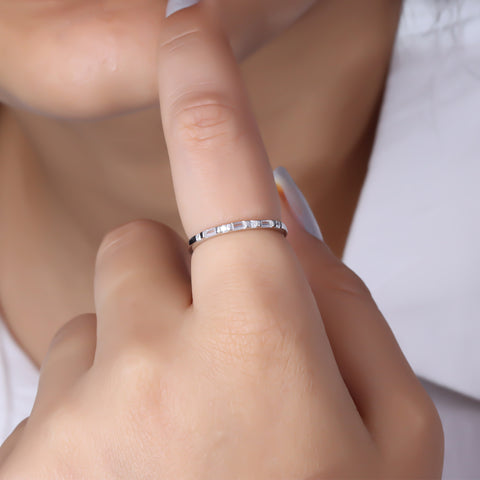 Silver Baguette Cut Ring