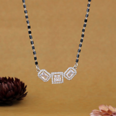 Sterling Silver Stone Studded Mangalsutra