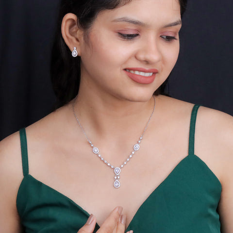 925 Sterling Silver  Necklace & Earrings Set