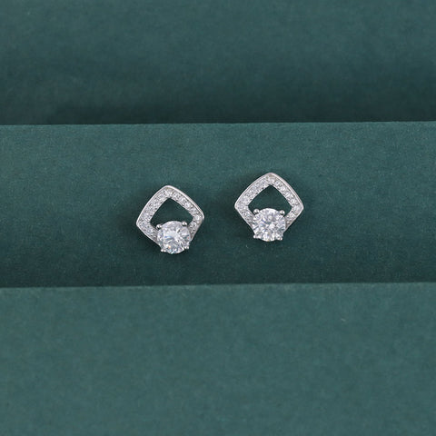 925 Sterling Silver Diamond Stud Earrings for Women