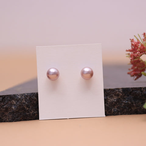 Silver Rose Fresh Water Pearl Earrings