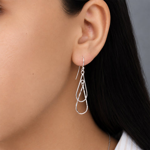 925 Sterling Silver Teardrop Drop Earrings