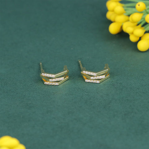 925 Sterling Silver Yellow Plated  Hoop Earrings for Women