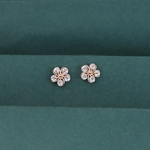 925 Sterling Silver Modern Flower Earrings for Women