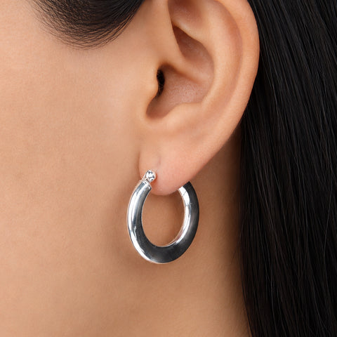 925 Sterling Silver Classic Hoop Earrings