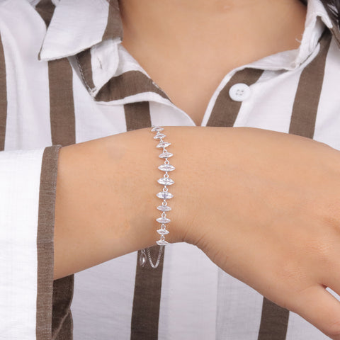 CZ Diamond Leaf Bracelet for Women