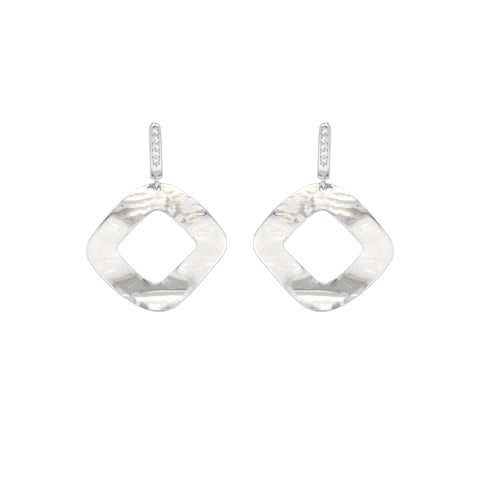 925 Sterling Silver Geometric Hollow Drop Earrings for Women