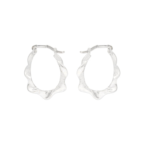 925 Sterling Silver Wavy Twisted Hoop Earrings for Women
