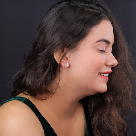 925 Sterling Silver Diamond Stud Earrings for Women