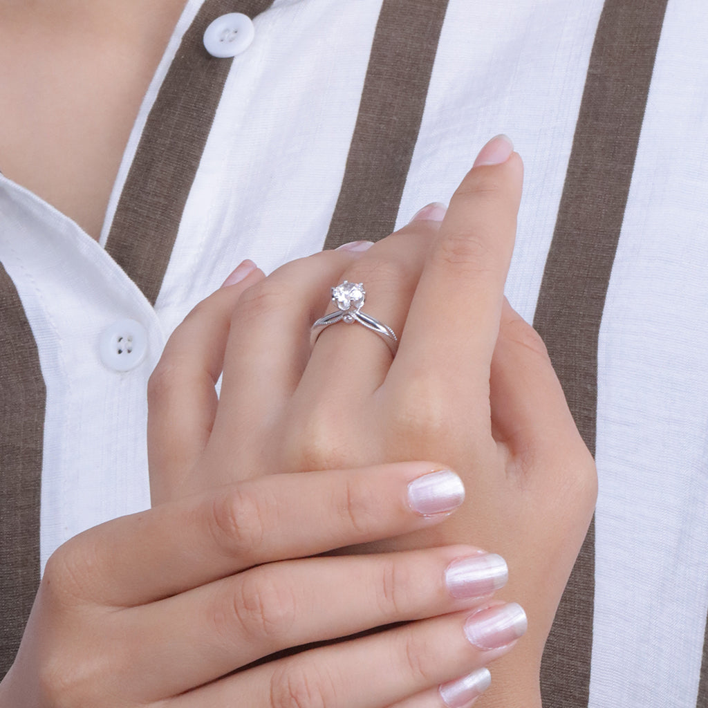 925 Sterling Silver Solitaire  Ring for Women