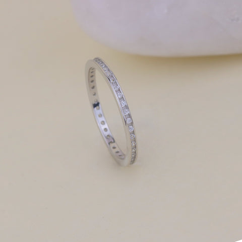 925 Sterling Silver Diamond Band Ring for Women