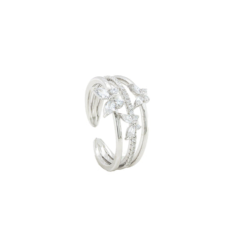 silver buterfly design ring bend