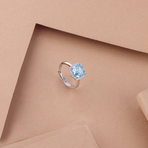 Blue Sapphire Square Ring