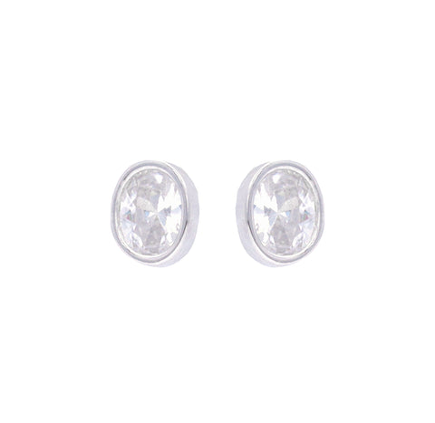 Classic Solitaire 92.5 Sterling Silver Earrings