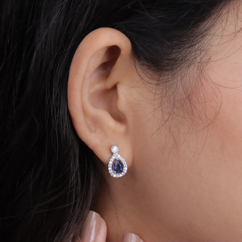 Eri Silvers Sapphire Sparkle Necklace & Earring Set