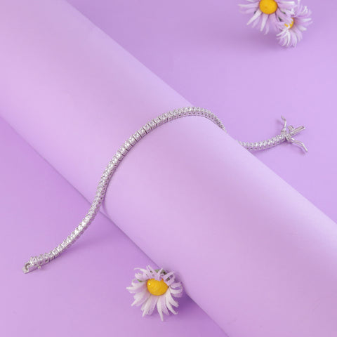 925 Sterling Silver Tennis Bracelet For Women