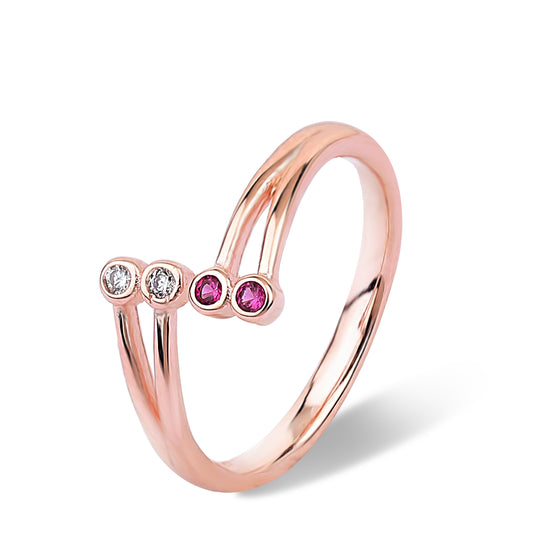 Rose gold ring for woman with adjustable size