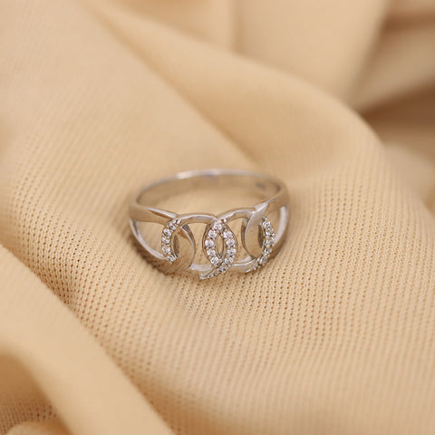 Silver Circle Chain Link Ring