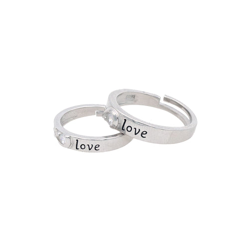 925 Silver adjustable couple band rings