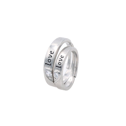 925 Silver adjustable couple band rings